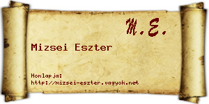 Mizsei Eszter névjegykártya